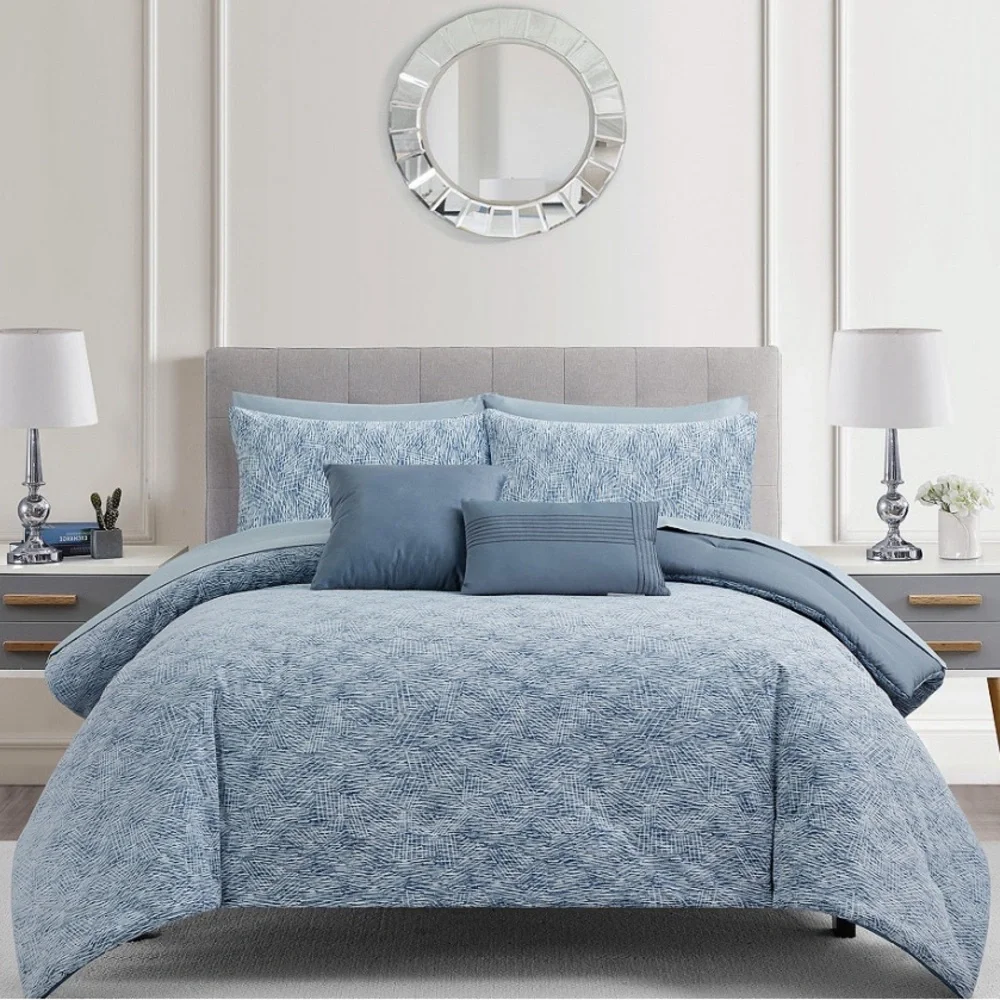 Shawna King Sheet Set Soothing Periwinkle Gray 4 Piece New (Out of Box NEW)